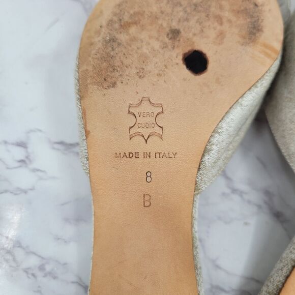 Shannon Britt Italian Silver Kitten Heel Mules Formal Bridal Evening - Picture 6 of 16